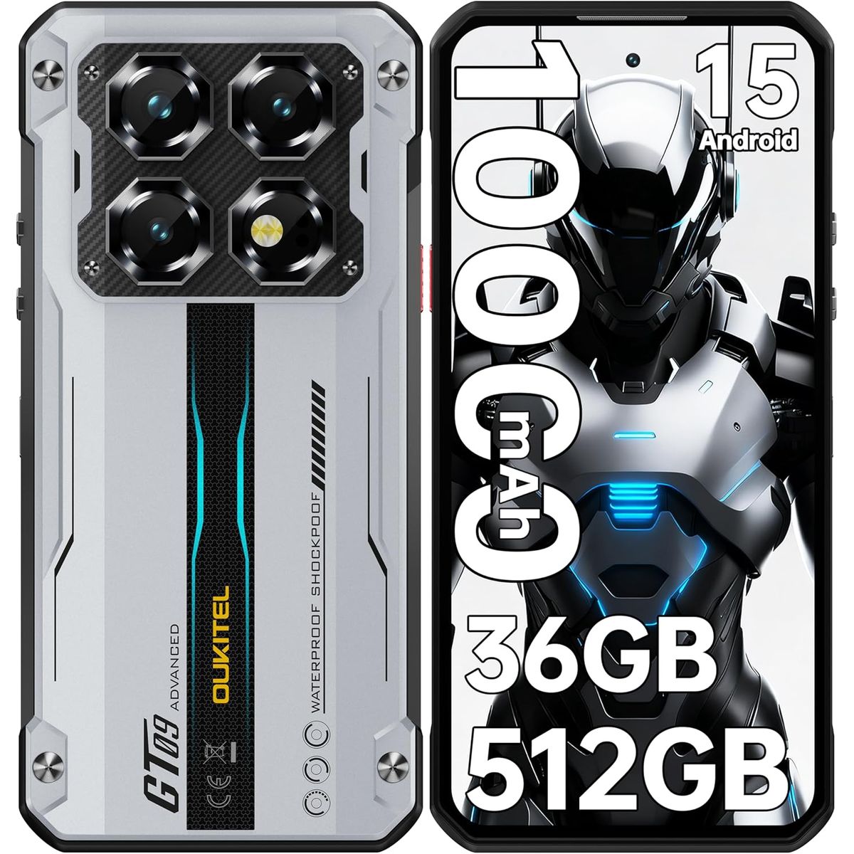 OUKITEL - OUKITEL WP60 5G Celular 36GB+512GB 10000mAh 108MP Android15 Smartphone