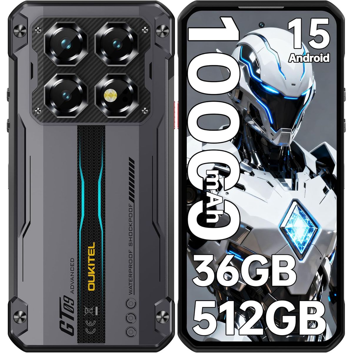 OUKITEL - OUKITEL WP60 5G Celular 36GB+512GB 10000mAh 108MP Android15 Smartphone