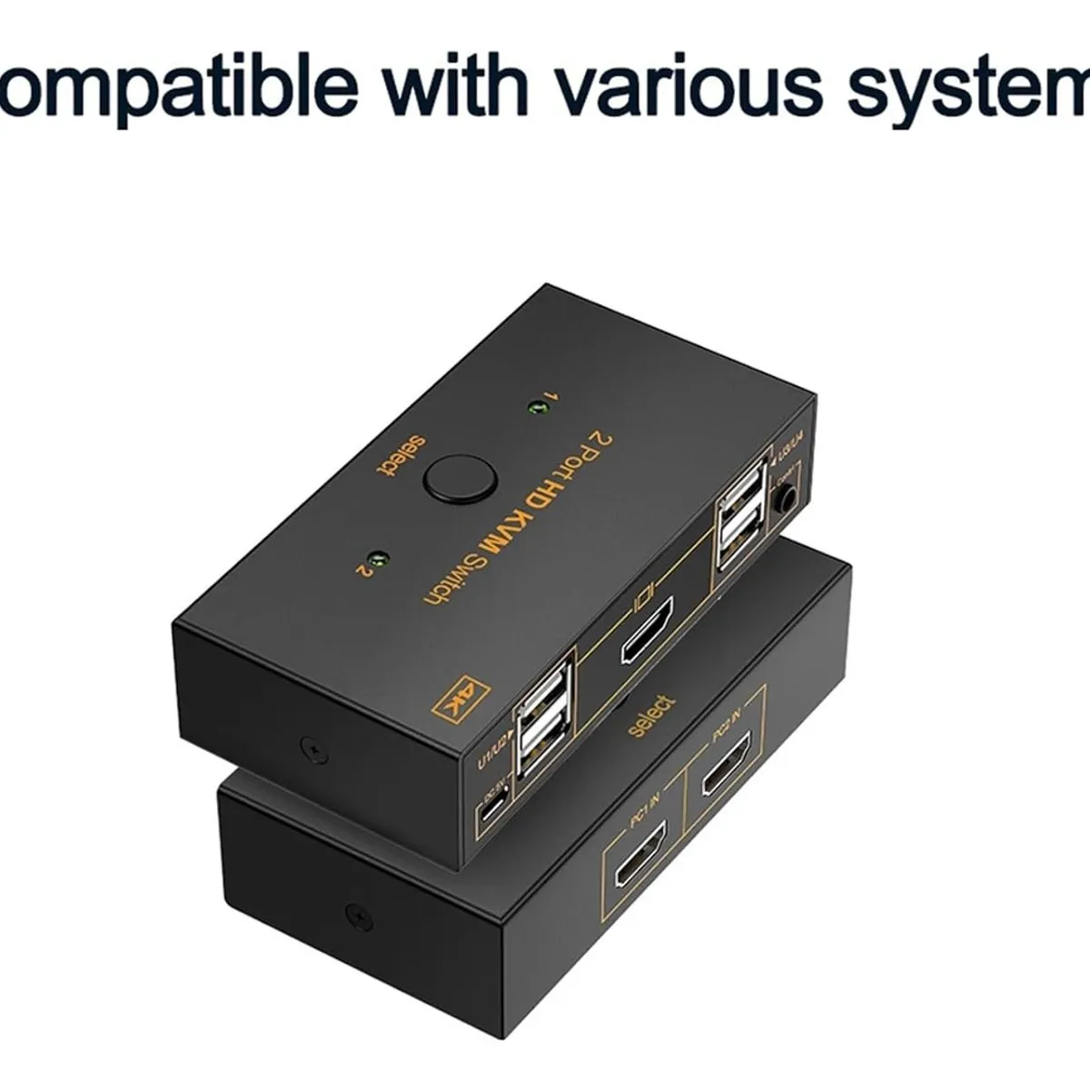 EVERSO - Conmutador Switch Interruptor Selector Kvm Hdmi 4k Usb