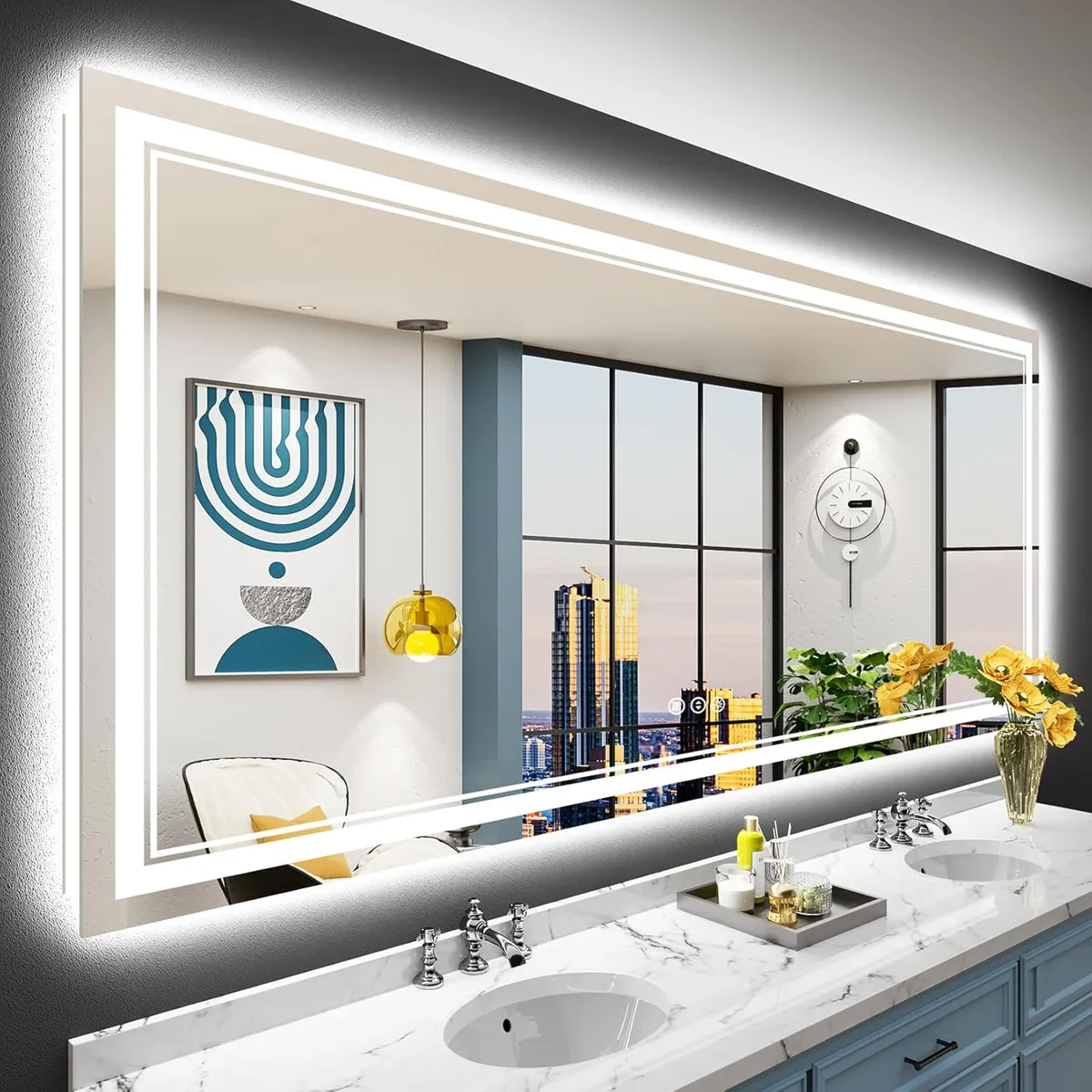 Espejo Con Luz Led Touch De Lujo Para Tocador O Baño 50x120cm, marca BLUEDREAMER - Foto 2