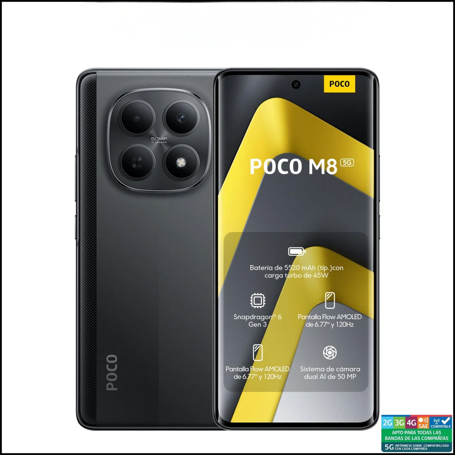 XIAOMI POCO M8 5G Negro 8GB + 256GB | Falabella Chile