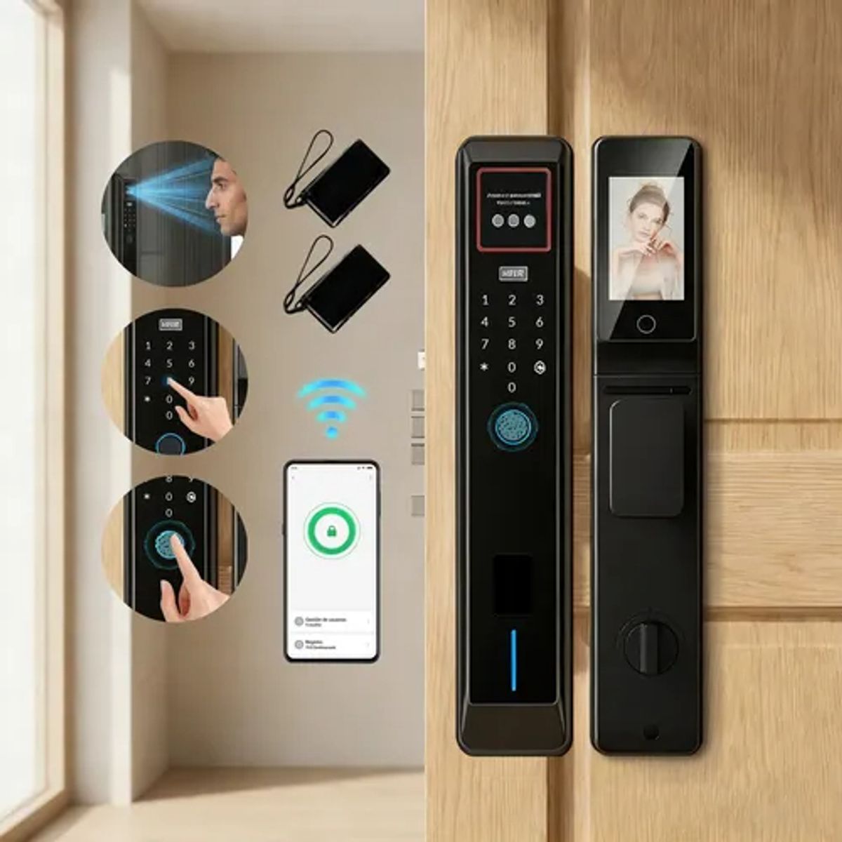 VERCI - Cerradura Inteligente Con Camara Wifi Tuya Versión Español