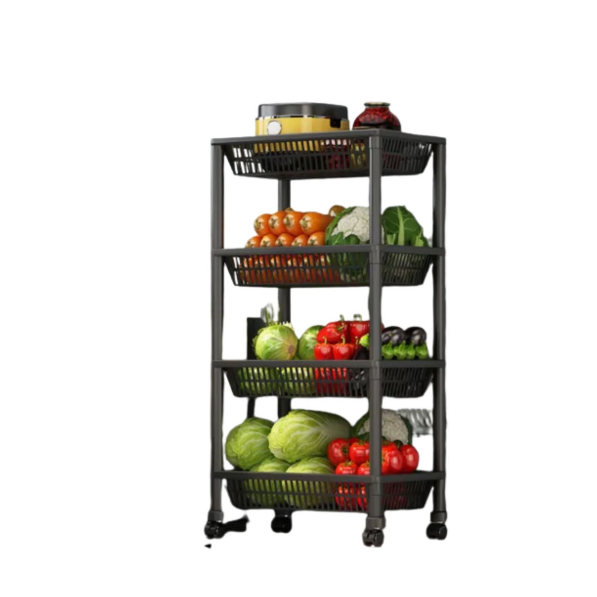 GENERICO - Carrito Organizador Multiusos De 4 Niveles Con Ruedas