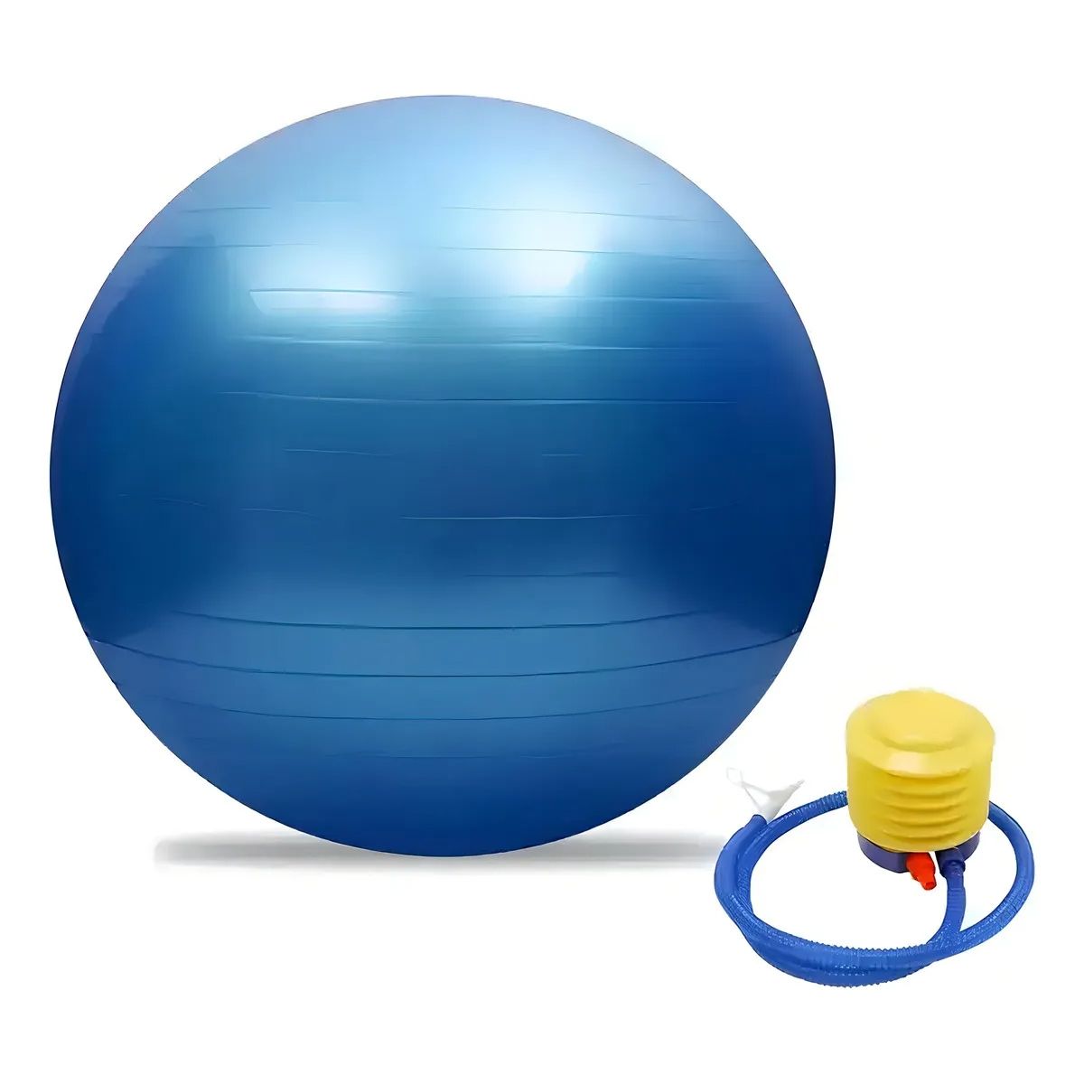 GENERICO - Balon 75 Cm Pilates Yoga + Inflador Pelotas Color Azul