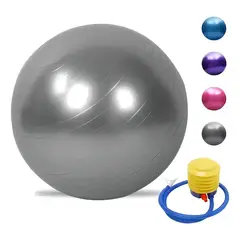 GENERICO - Balon 75 Cm Pilates Yoga + Inflador Pelotas Color Gris