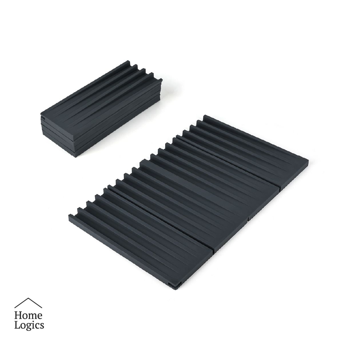 HOME LOGICS - Mat Secador Platos Gris Silicona 39 x 24 x 1 cm Home Logics