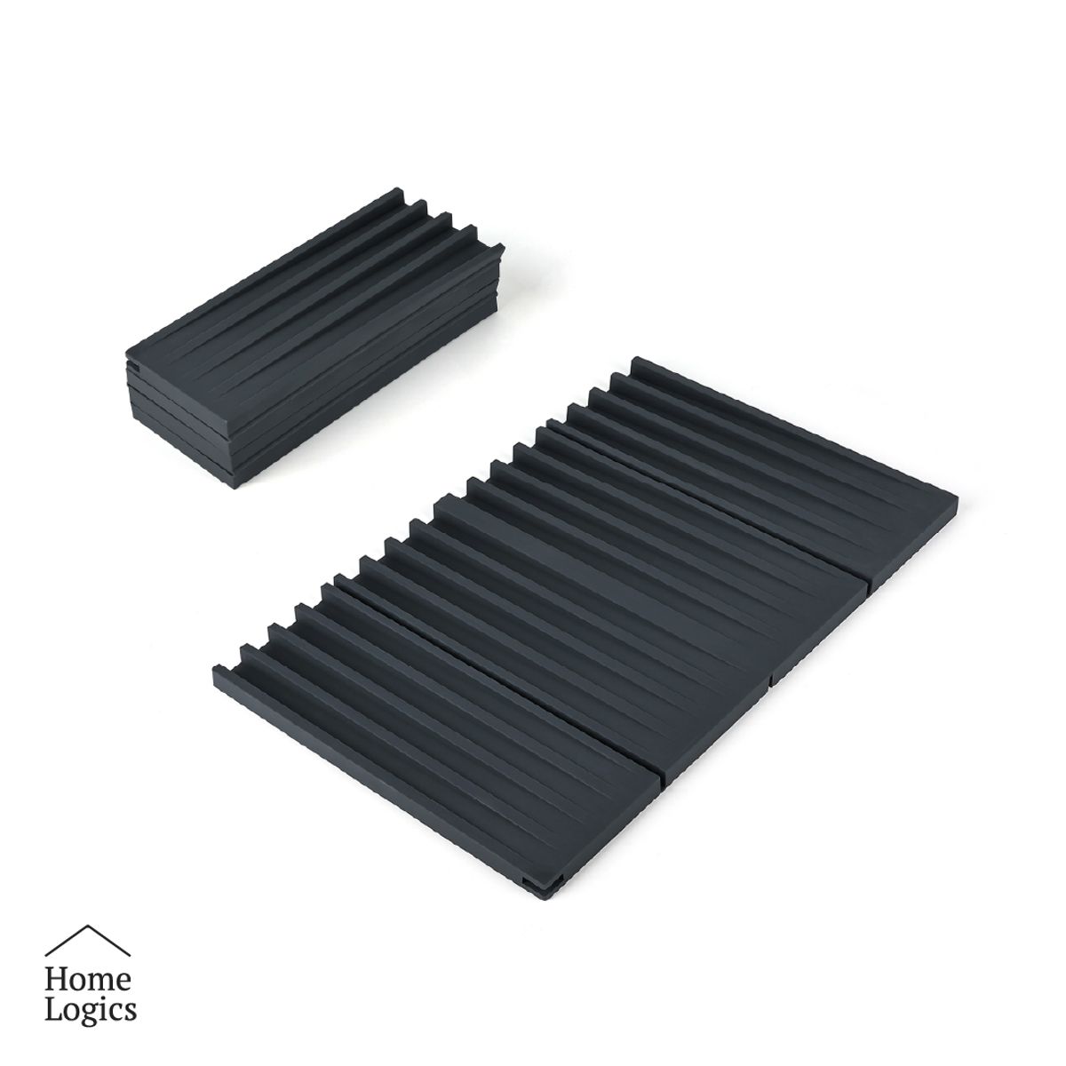 HOME LOGICS - Mat Secador Platos Gris Silicona 39 x 24 x 1 cm Home Logics