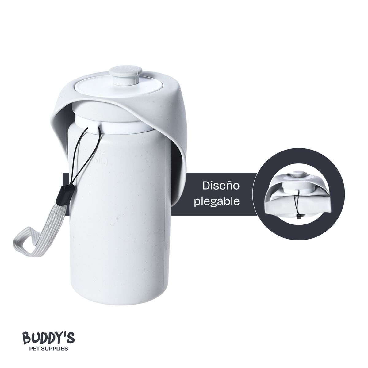 BUDDY'S PET SUPPLIES - Botella de Agua Plegable Mascotas 550ml Perros Gatos Animal