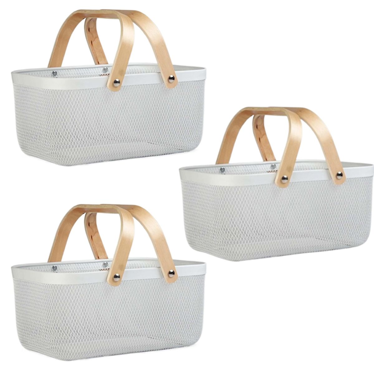 WAKESHOME - Canasto Organizador Metálico Rectangular