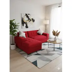 MUEBLES NEW - SECCIONAL MILAN IZQUIERDO ROJO LINO