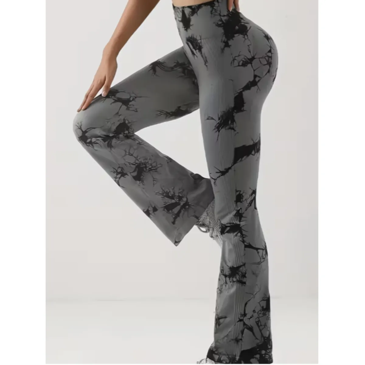 LIKE SHOP - Calza Delgada Yoga Flare Mujer Tie Dye Tiro Alto Levanta Cola 9008