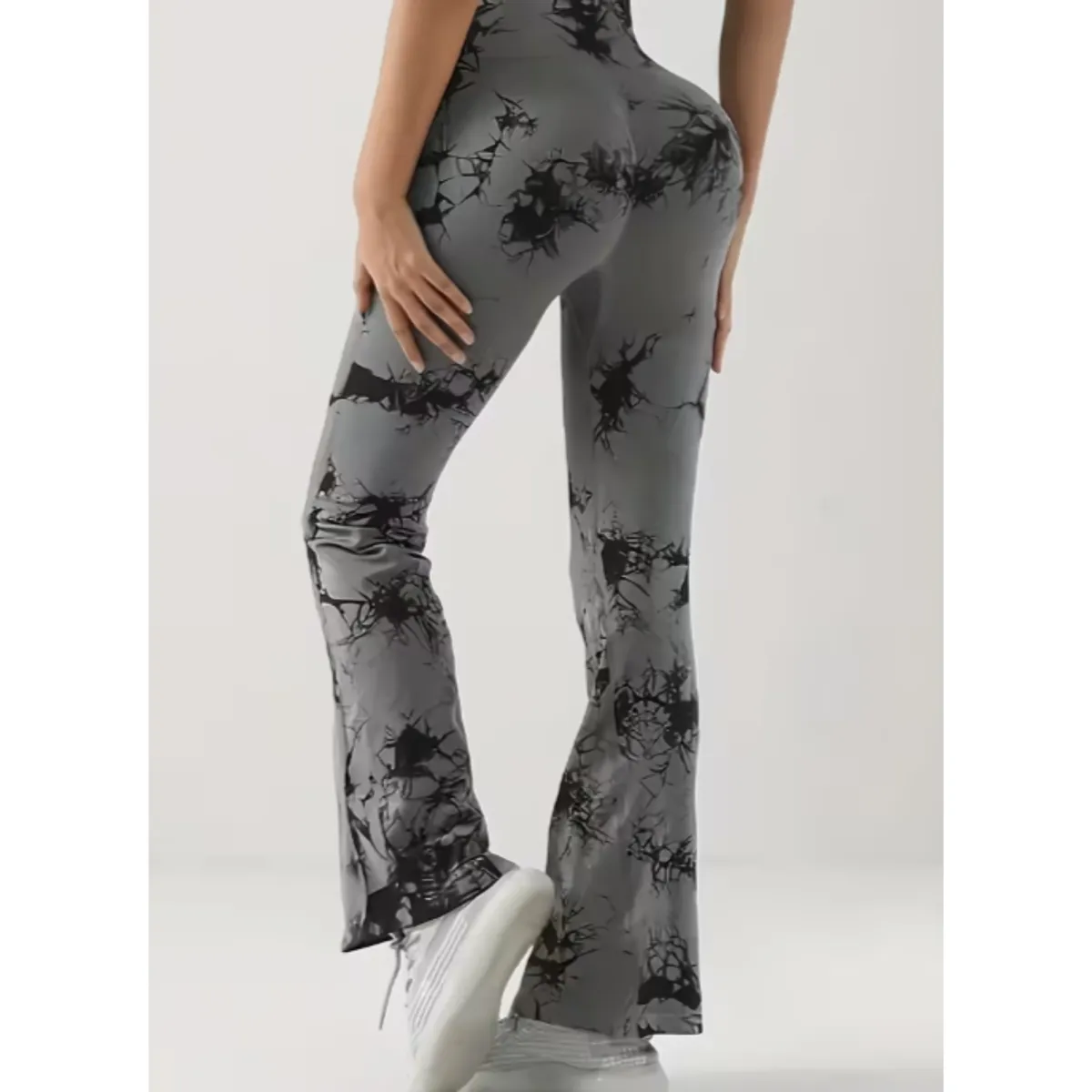 LIKE SHOP - Calza Delgada Yoga Flare Mujer Tie Dye Tiro Alto Levanta Cola 9008