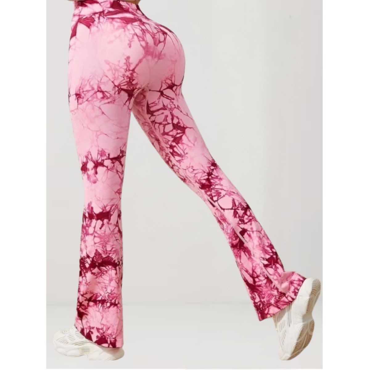 LIKE SHOP - Calza Delgada Yoga Flare Mujer Tie Dye Tiro Alto Levanta Cola 9008