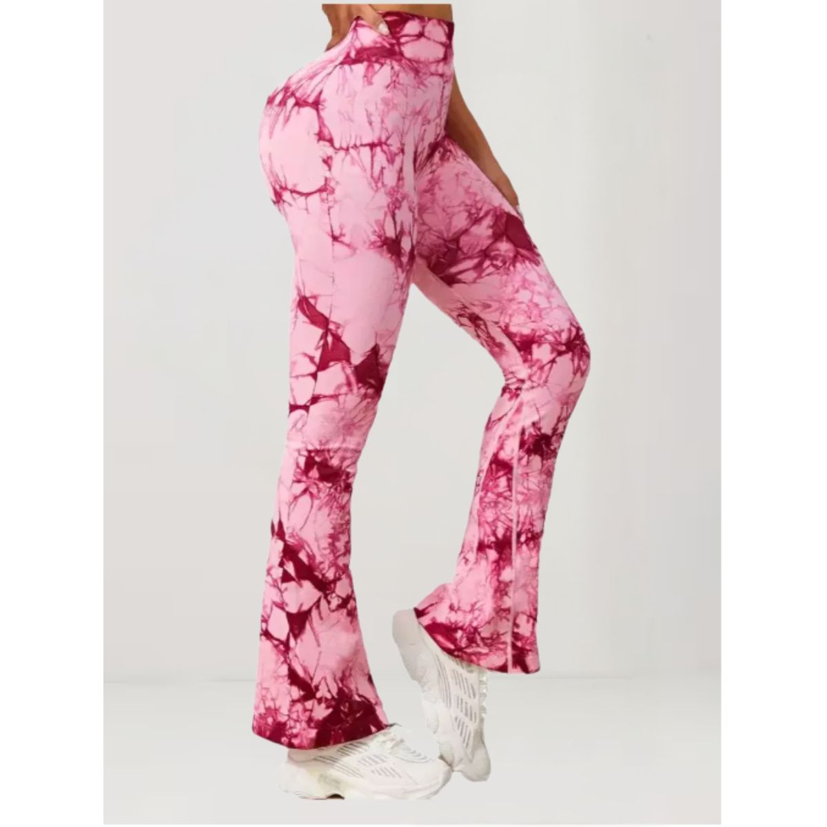 LIKE SHOP - Calza Delgada Yoga Flare Mujer Tie Dye Tiro Alto Levanta Cola 9008