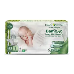 CLEARLY HERBAL - Pañales Bambú Premium 136 Unidades 2 a 5 Kg.