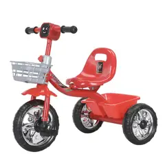 AUCKLAND OUTDOOR - Triciclo Infantil Bici Musical Con Canasto y Respaldo Rojo