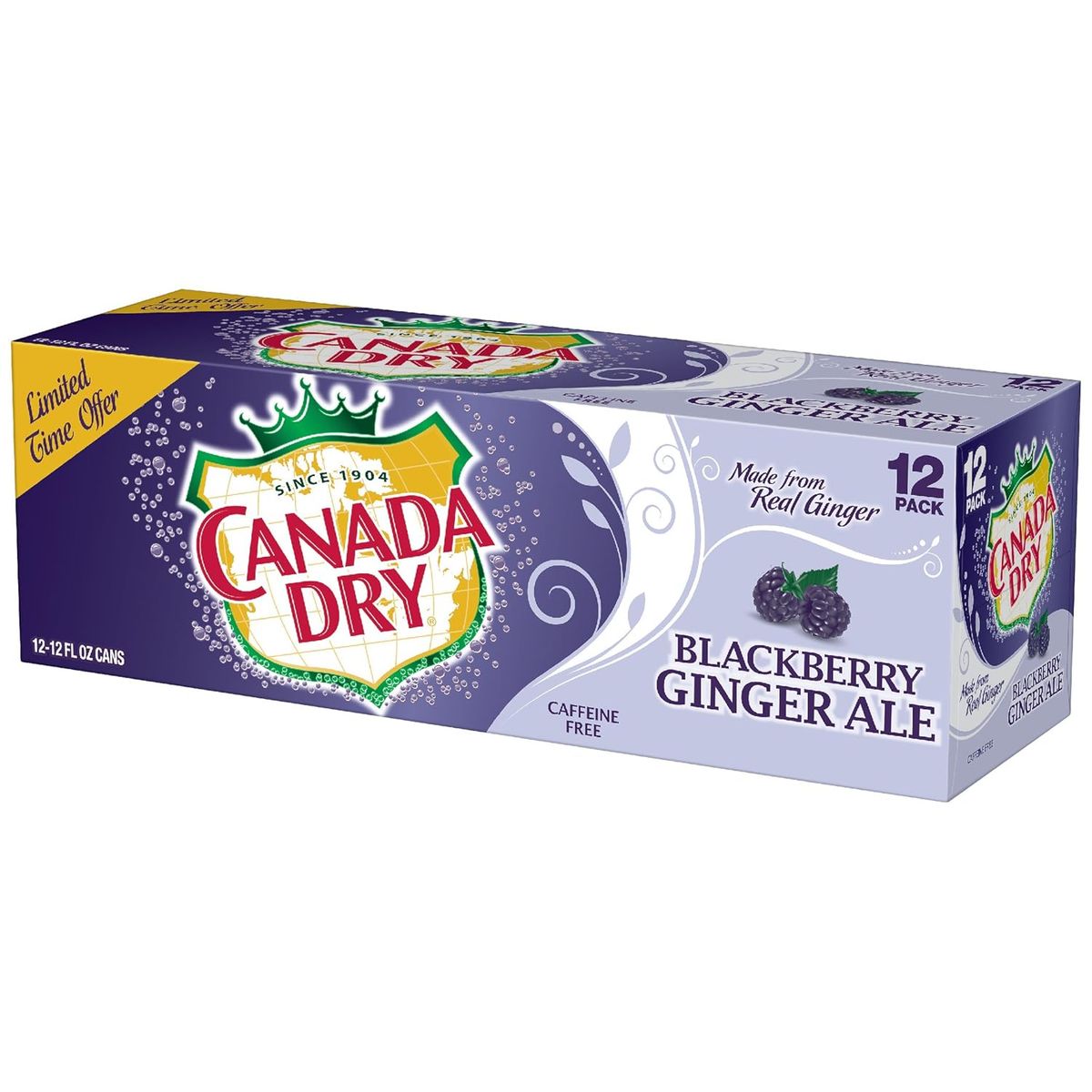 CANADA DRY - Bebidas Ginger Ale Blackberry Lata Canada Dry 12 x 355 ml Kiosclub
