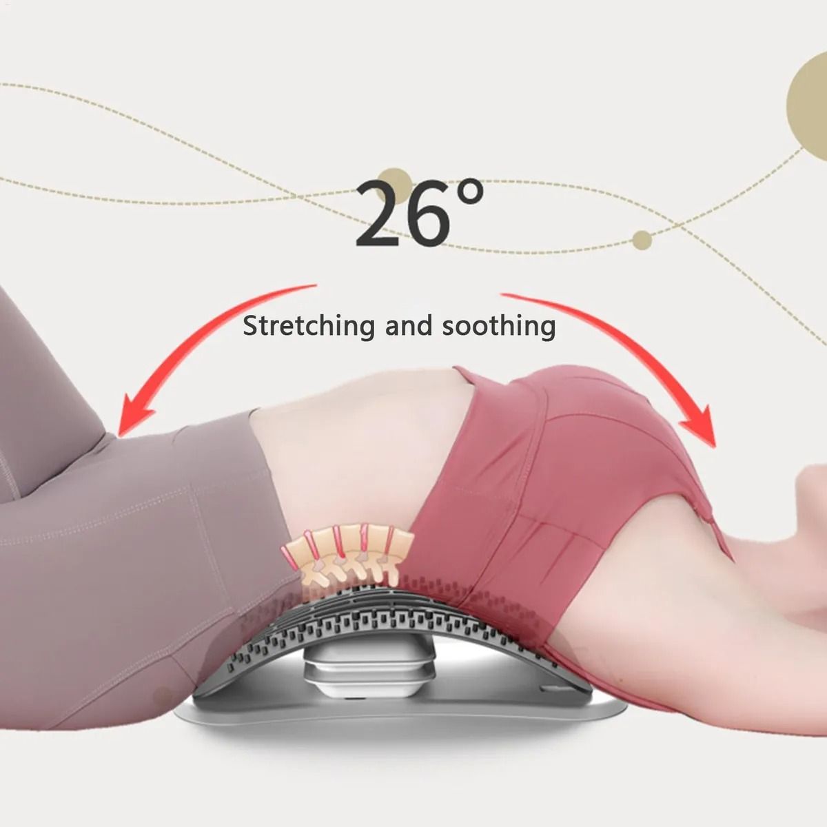 GENERICO - Masajeador De Espalda Soporte Lumbar Ergonómico Alivio Color Negro