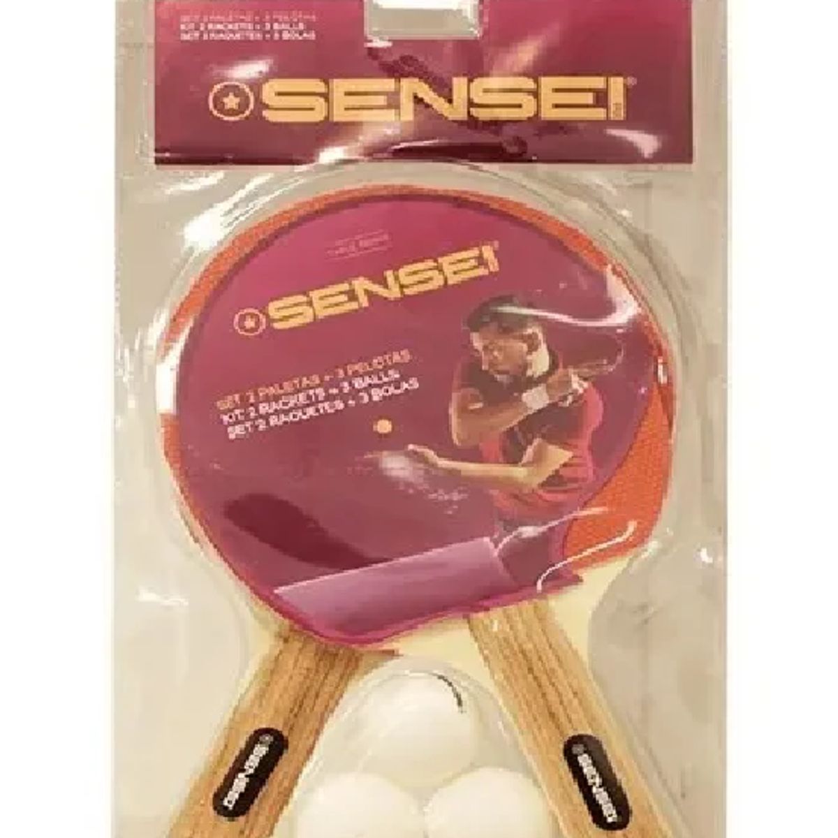 SENSEI - Set Sensei Tenis Mesa 2 Paletas + Pelota Ping Pong