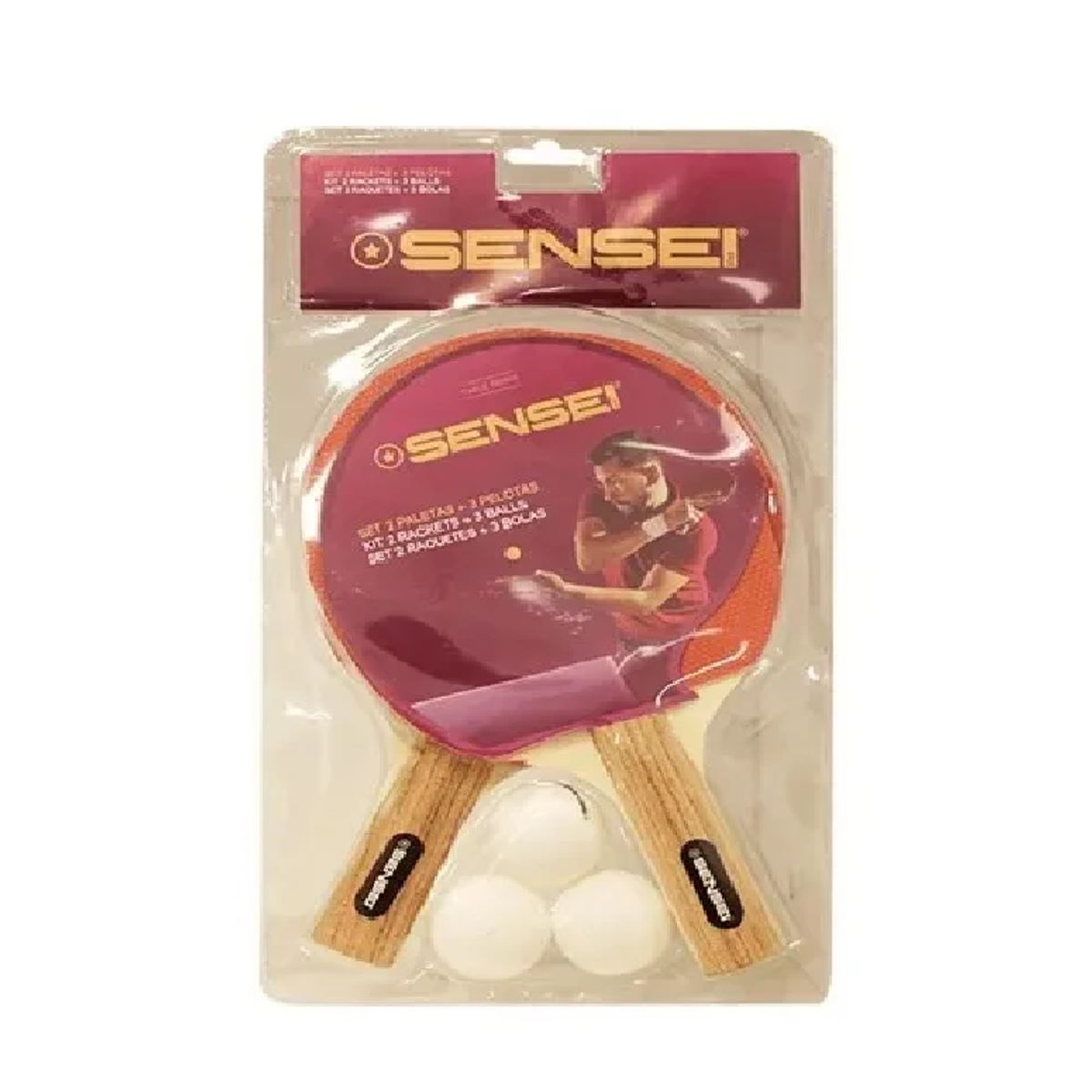 SENSEI - Set Sensei Tenis Mesa 2 Paletas + Pelota Ping Pong