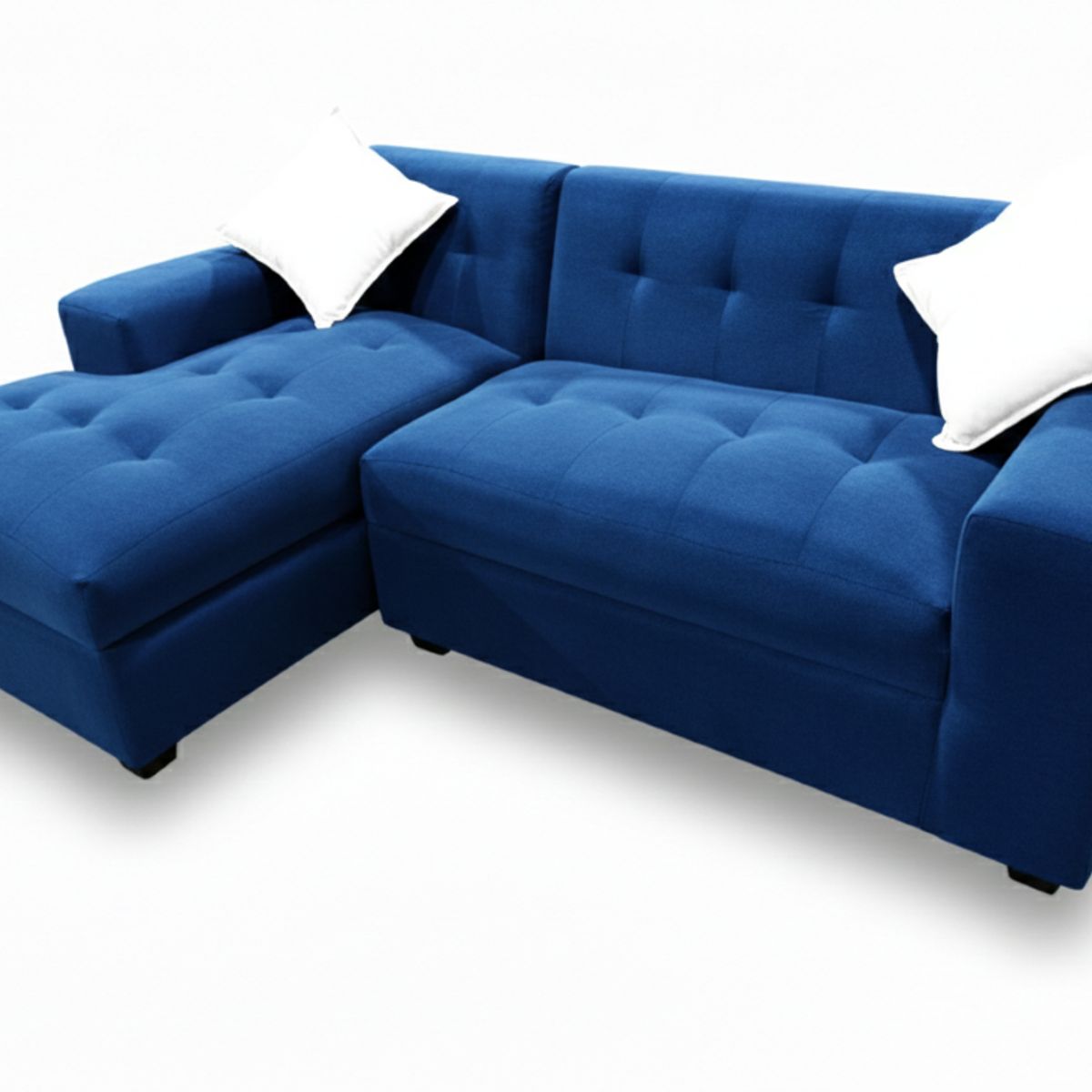 MUEBLES NEW - SECCIONAL MILAN IZQUIERDO AZUL FELPA