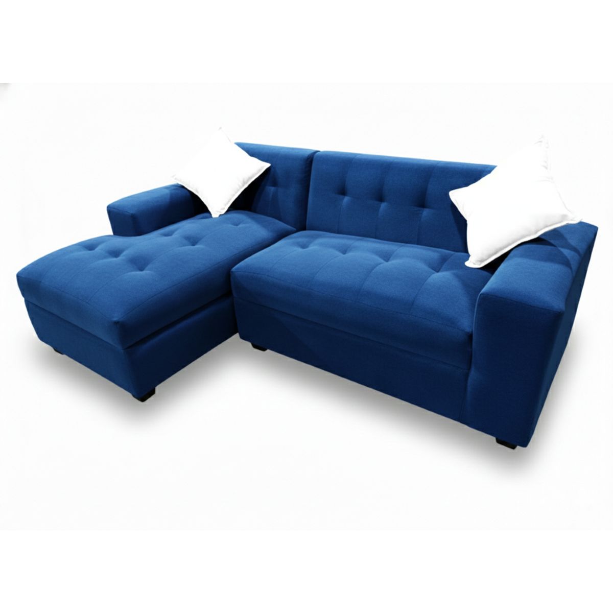 MUEBLES NEW - SECCIONAL MILAN IZQUIERDO AZUL FELPA