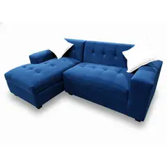 MUEBLES NEW - SECCIONAL MILAN IZQUIERDO AZUL FELPA