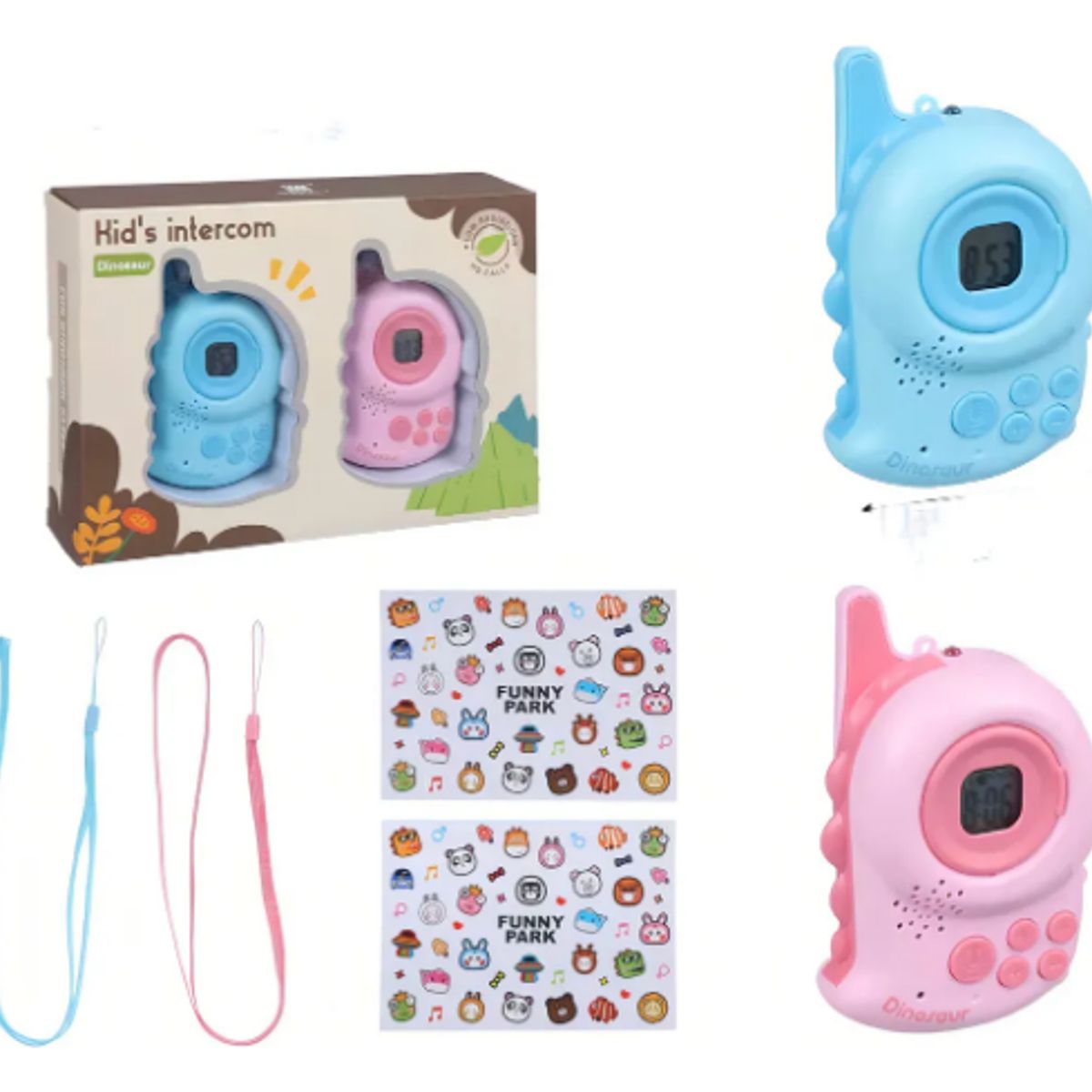 GENERICO - Walkie Talkie Niños Dinosaurio Kids Intercom Color Azulyrosa Color AZUL - ROSA