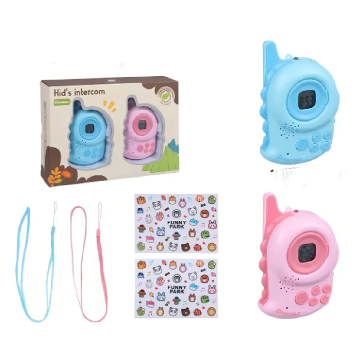 GENERICO - Walkie Talkie Niños Dinosaurio Kids Intercom Color Azulyrosa Color AZUL - ROSA