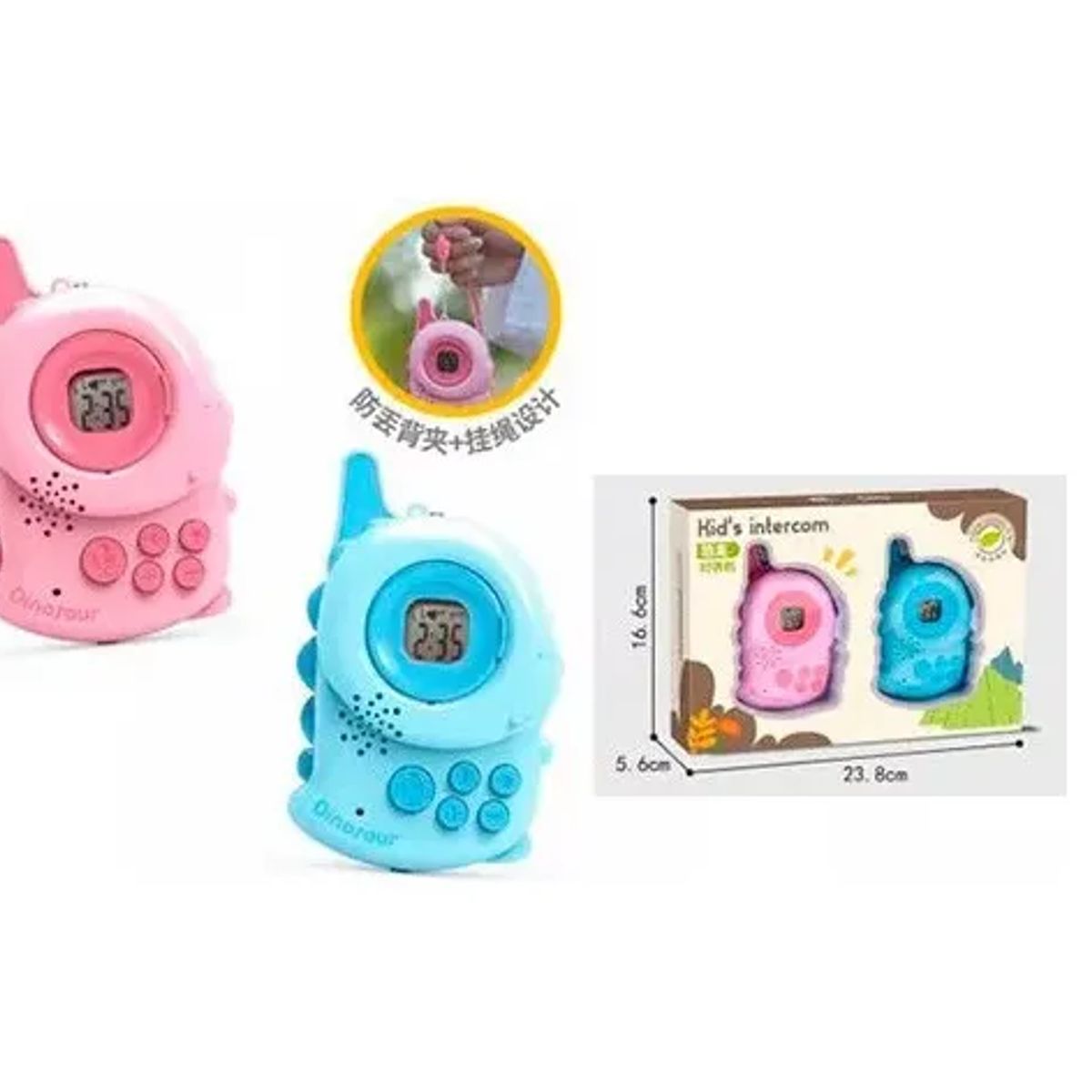 GENERICO - Walkie Talkie Niños Dinosaurio Kids Intercom Color Azulyrosa Color AZUL - ROSA