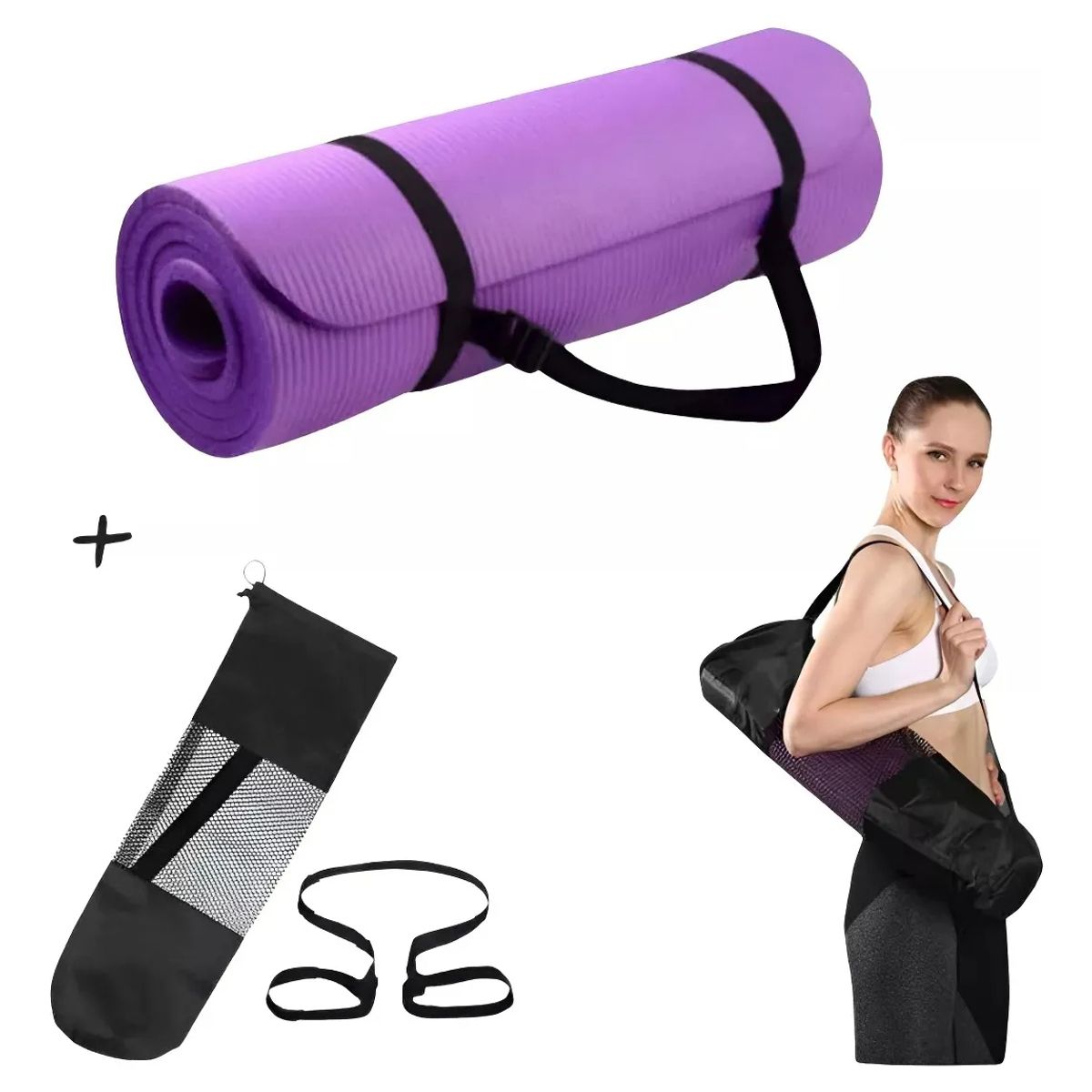 GENERICO - Mat Yoga Colchoneta Deporte 10mm + Correa + Bolso Transporte
