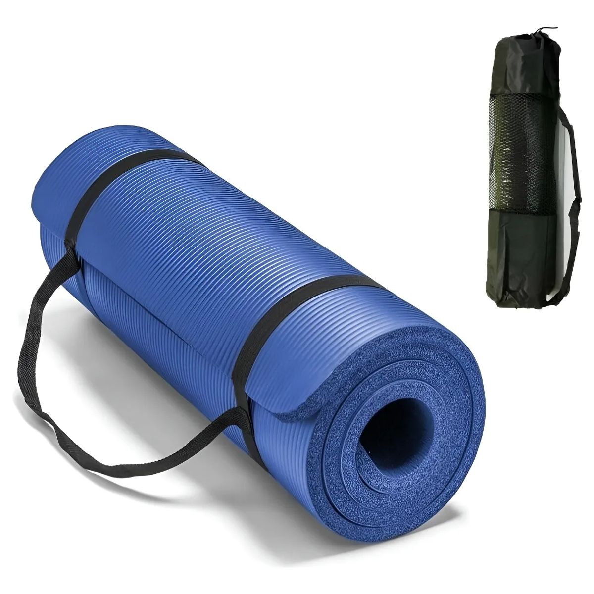 GENERICO - Mat Yoga Colchoneta Deporte 10mm + Correa + Bolso Transporte Azul