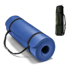 GENERICO - Mat Yoga Colchoneta Deporte 10mm + Correa + Bolso Transporte Azul
