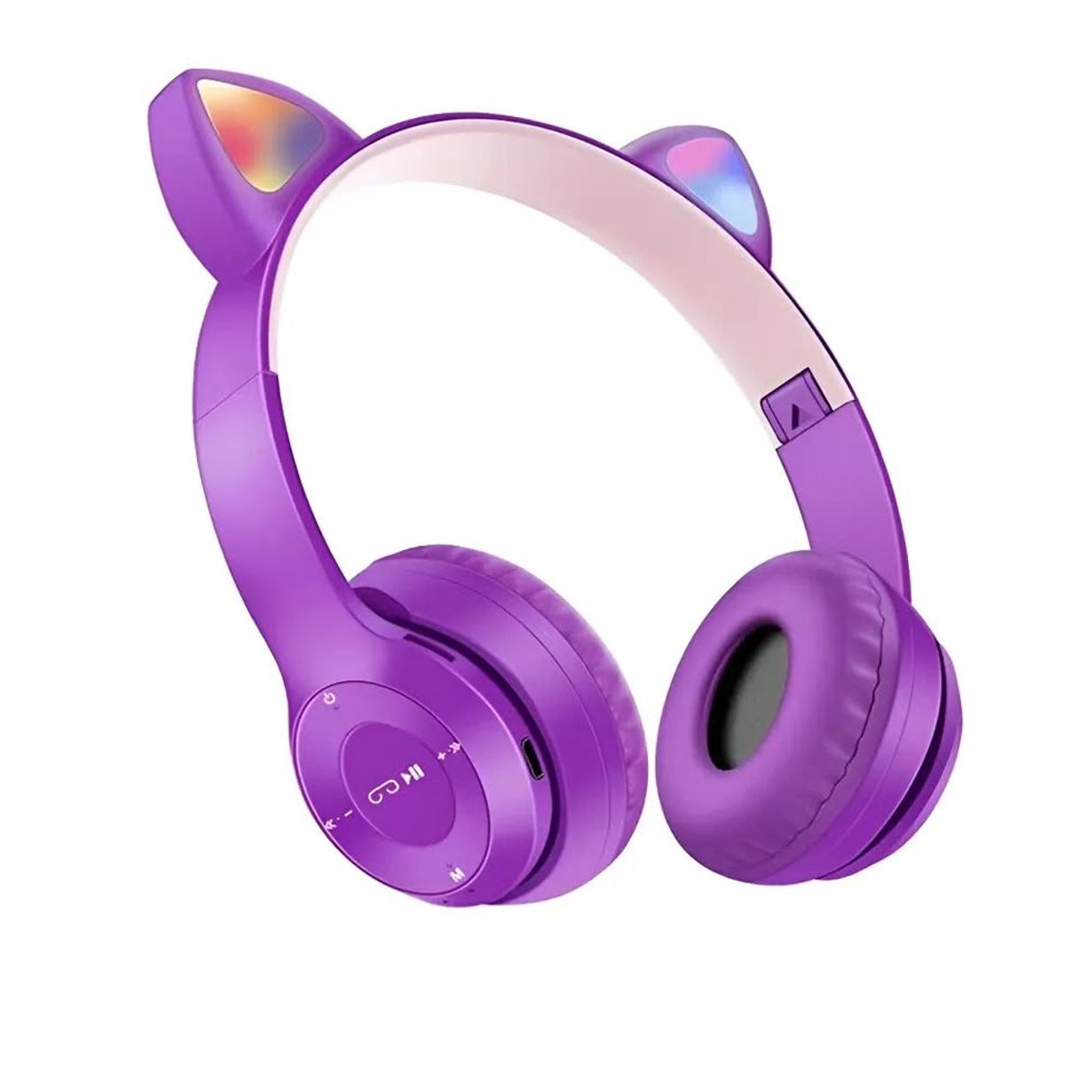 GENERICO - Audifonos Gato Bluetooth Luces Rgb