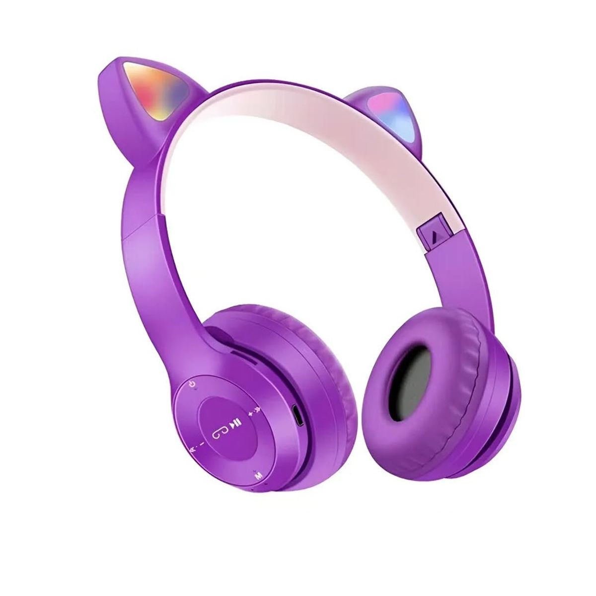 GENERICO - Audifonos Gato Bluetooth Luces Rgb