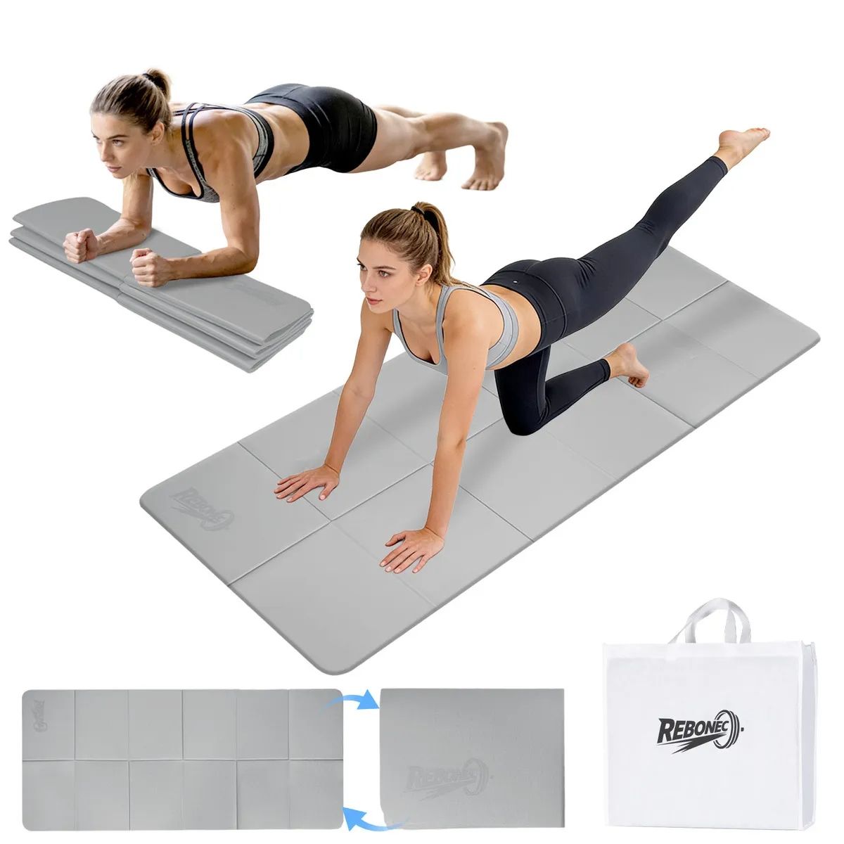 GENERICO - Mat Yoga Antideslizante Plegable 8mm  con Bolso