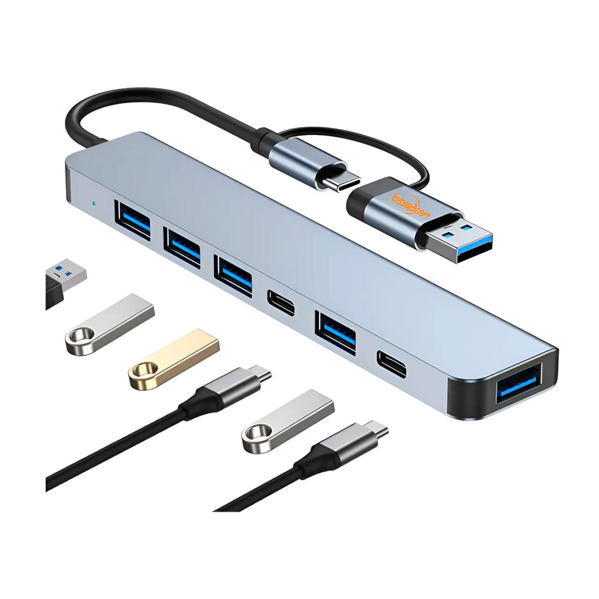 GENERICO - Hub Adaptador Usb Tipo C 7 En 2 Para Mac Macbook Windows Pc