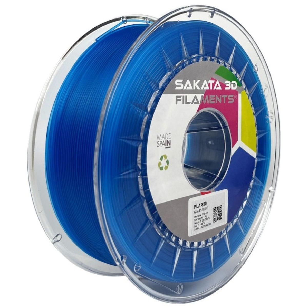 SAKATA 3D - Filamento Sakata PLA 850 GLASS Azul 1,75mm 1kg