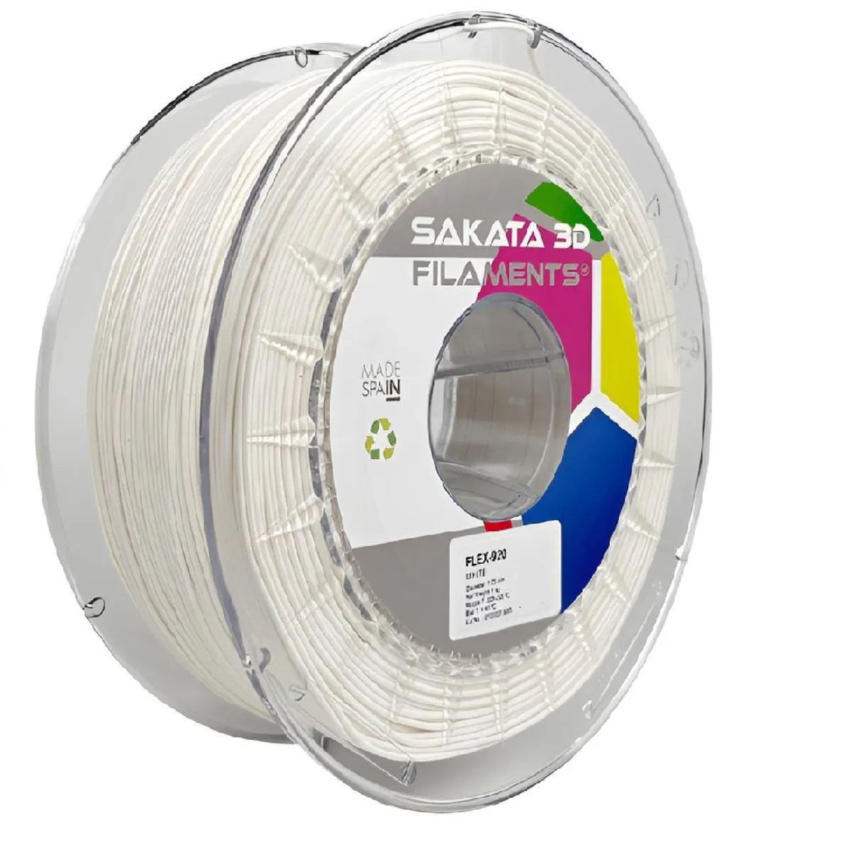 SAKATA 3D - Filamento Sakata FleX-920 Blanco 1,75mm 1kg