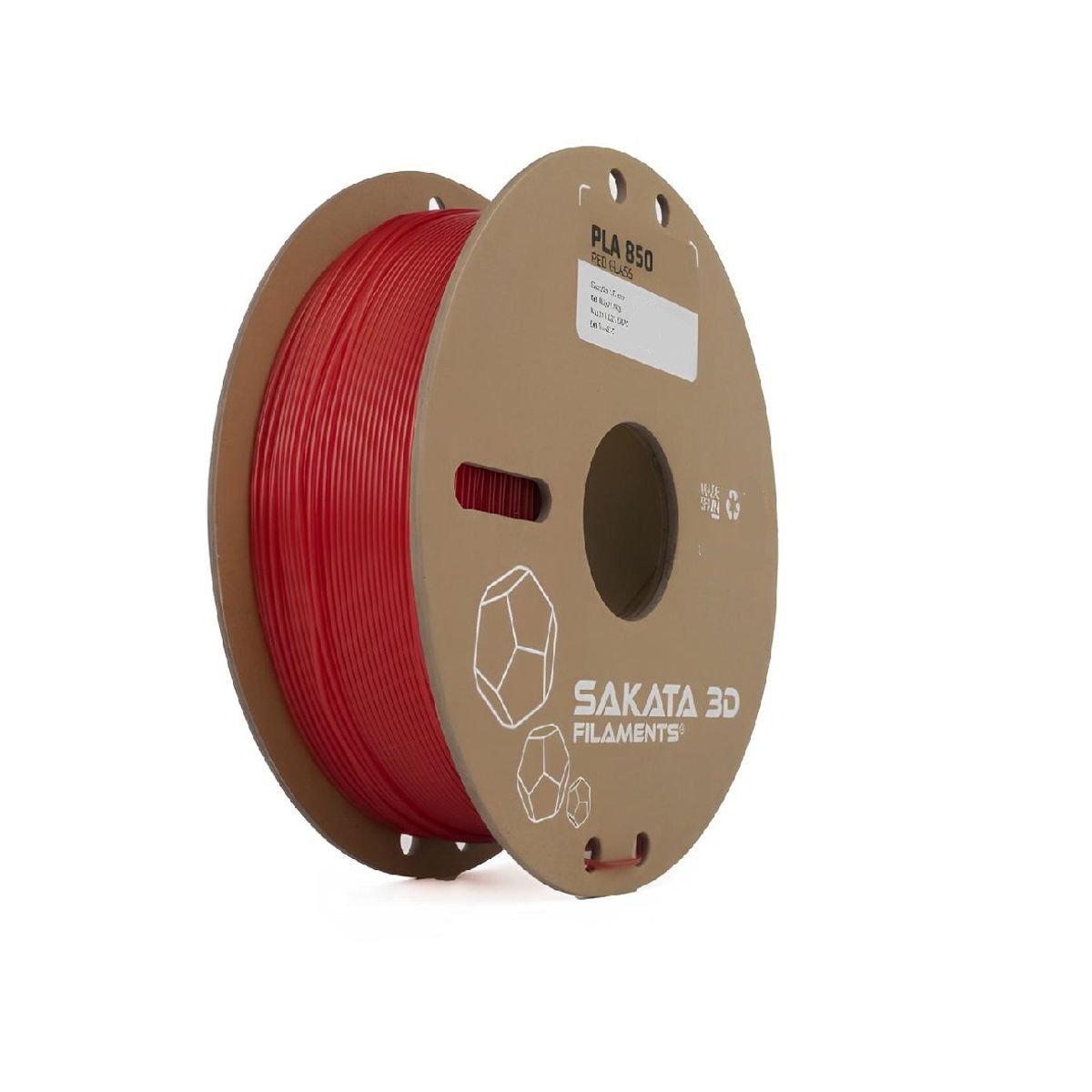 SAKATA 3D - Filamento Sakata PLA 850 GLASS Rojo 1,75mm 1kg