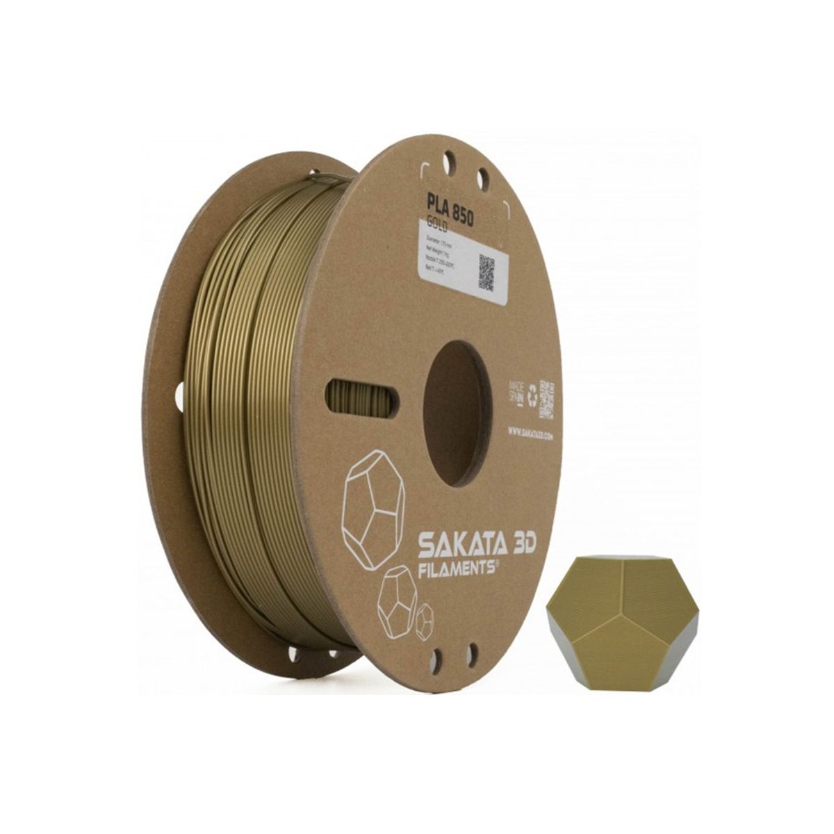 SAKATA 3D - Filamento Sakata PLA Go&Print  Oro 1,75mm 1kg