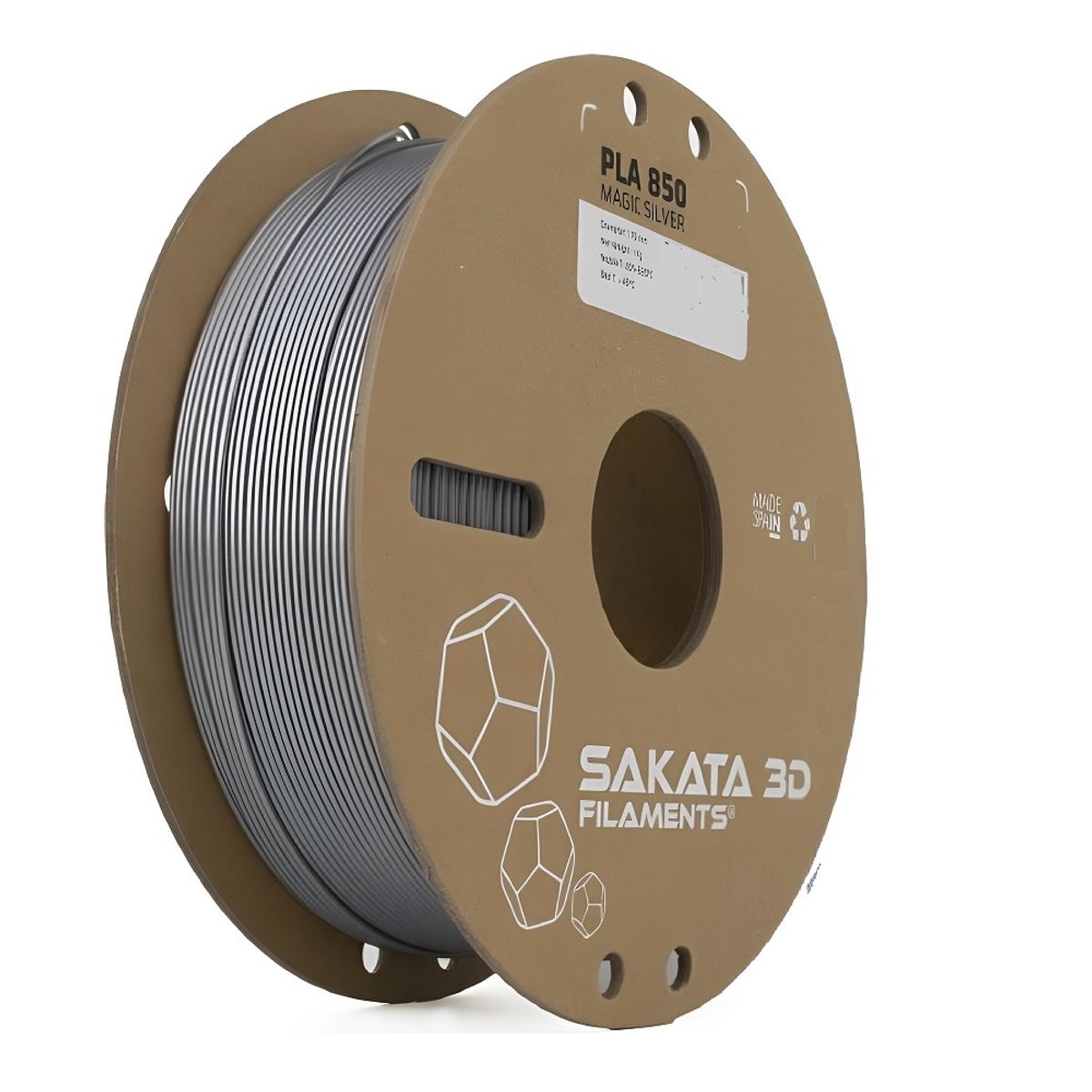 SAKATA 3D - Filamento Sakata PLA 850 MAGIC Plata 1,75mm 1kg