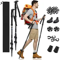 EVERSO - Bastón de escalada, un conjunto de bastones de escalada telescópicos ajustables de 135 centímetros