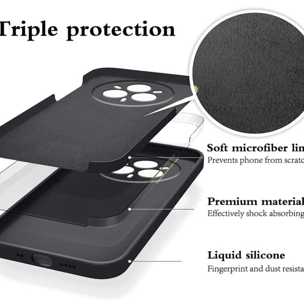GENERICO - Carcasa Funda Para Honor Magic8 Lite Silicona Negro