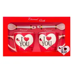 GENERICO - JUEGO DE TAZAS 4 PIEZAS I LOVE SAN VALENTIN