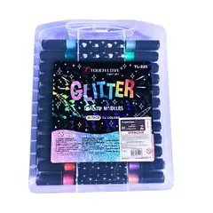 GENERICO - Marcadores Efecto Glitter Doble Punta 36 Pcs 72 Colores