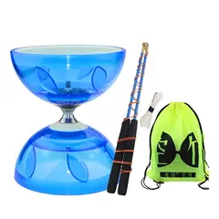 GENERICO - Diabolo Goma Azul Yoyo Chino Profesional Juguete Doble Eje Campamento Aventura Aire Libre