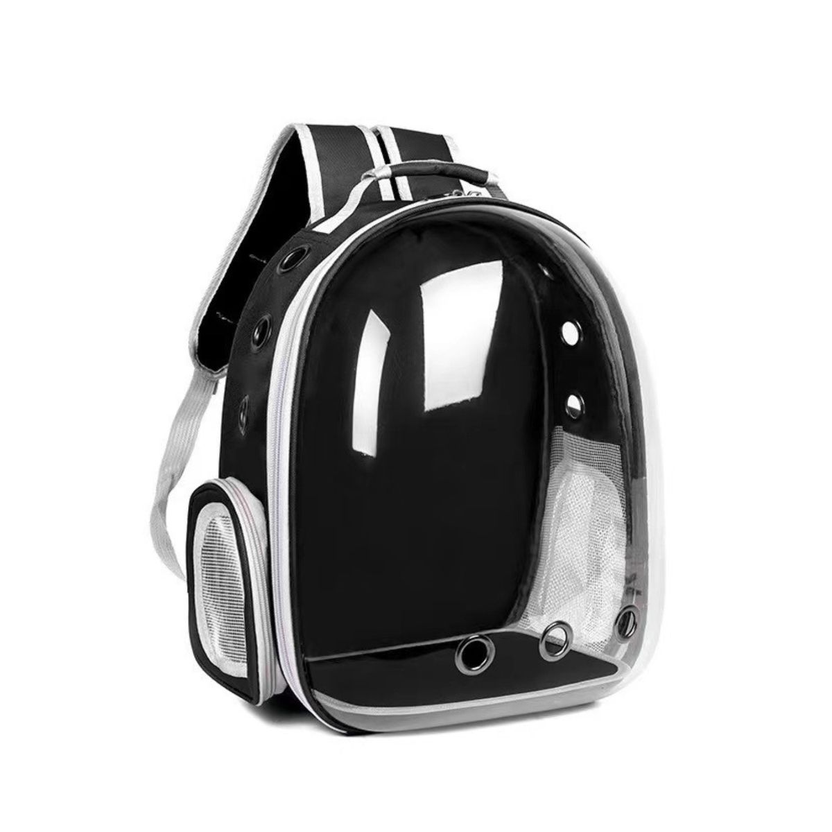 GENERICO - Mochila Transporte Para Mascotas Transparente  Color Negro