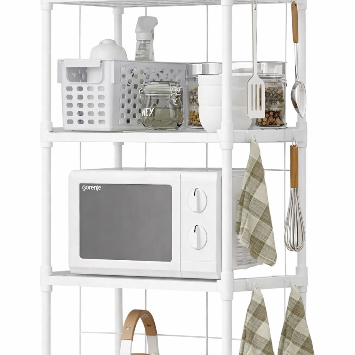 GENERICO - Estante Organizador Multifuncional De 4 Niveles Cocina Blanco