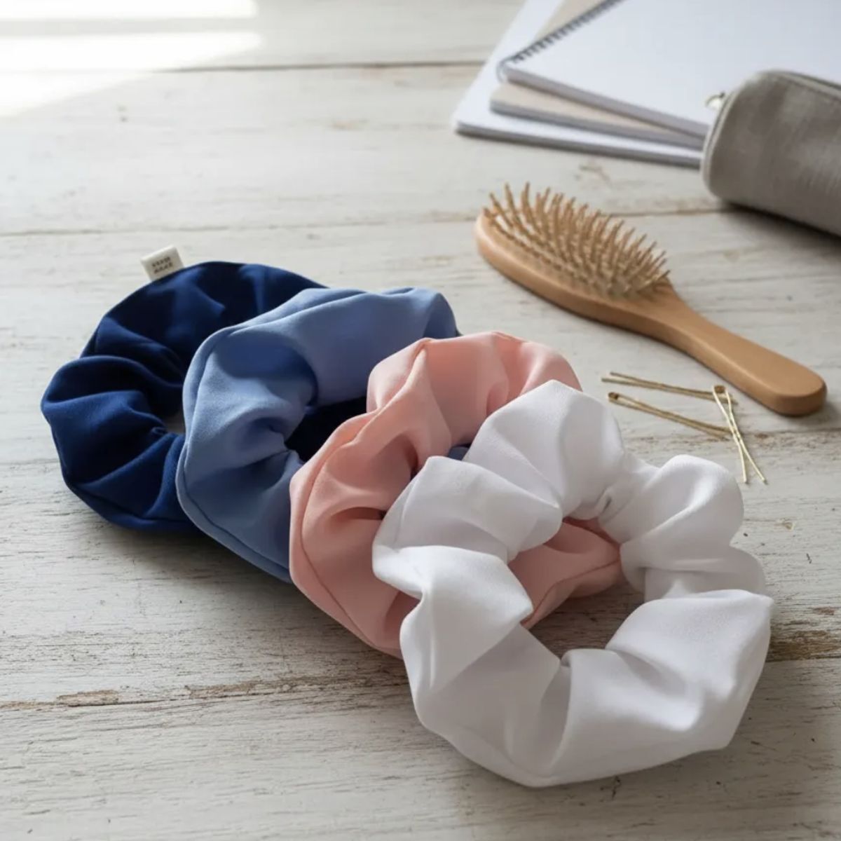 HAOKIDS - Scrunchies Escolares pack de 4 coletas para Pelo Niña de confección nacional